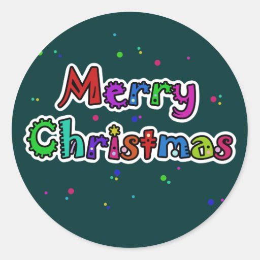 Merry Christmas Classic Round Sticker | Zazzle