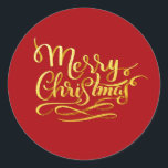 Merry Christmas Classic Round Sticker<br><div class="desc">Merry Christmas</div>