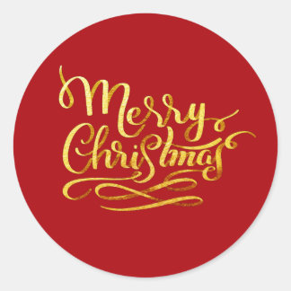 Merry Christmas Classic Round Sticker
