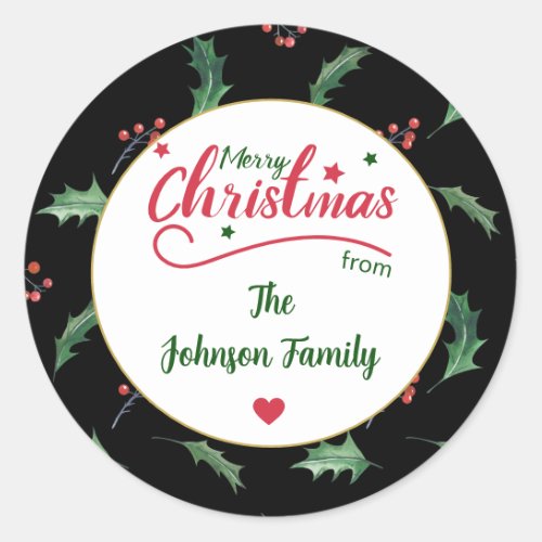 Merry Christmas     Classic Round Sticker