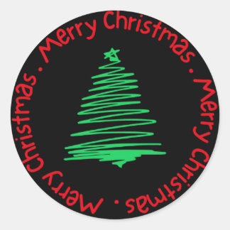 Merry Christmas Classic Round Sticker