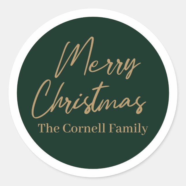 Merry Christmas Classic Round Sticker (Front)