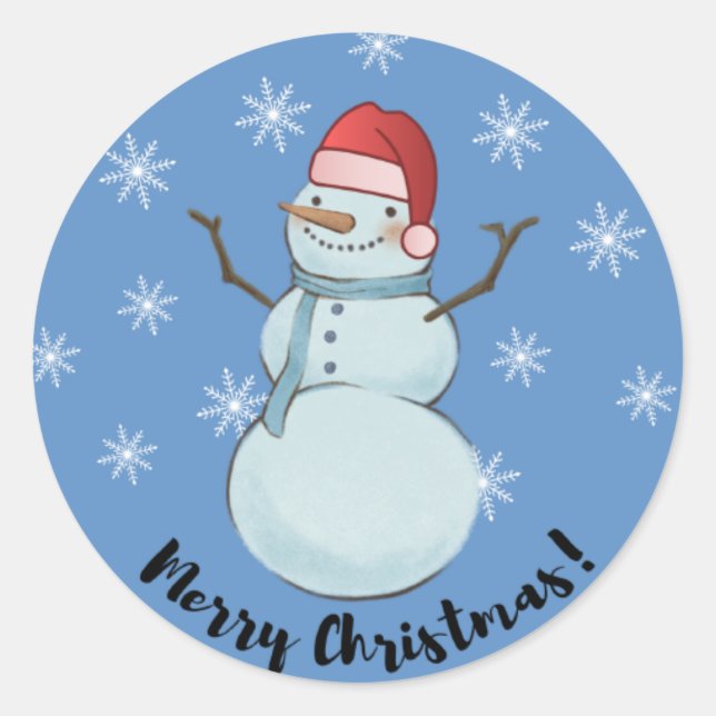 Merry Christmas Classic Round Sticker (Front)