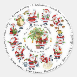 Merry Christmas Classic Round Sticker