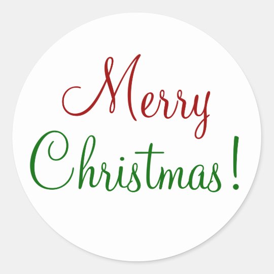Download Merry Christmas Classic Round Sticker | Zazzle.com