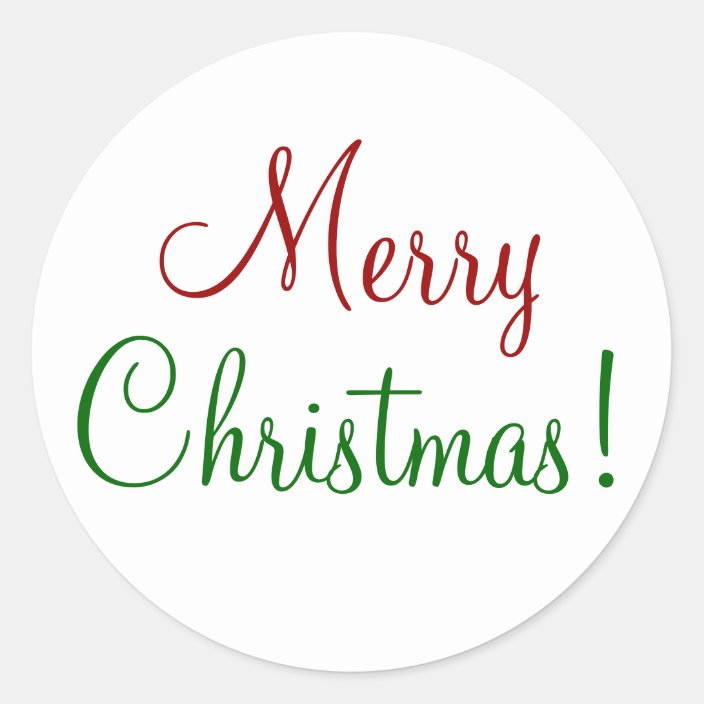 Merry Christmas Classic Round Sticker | Zazzle.com