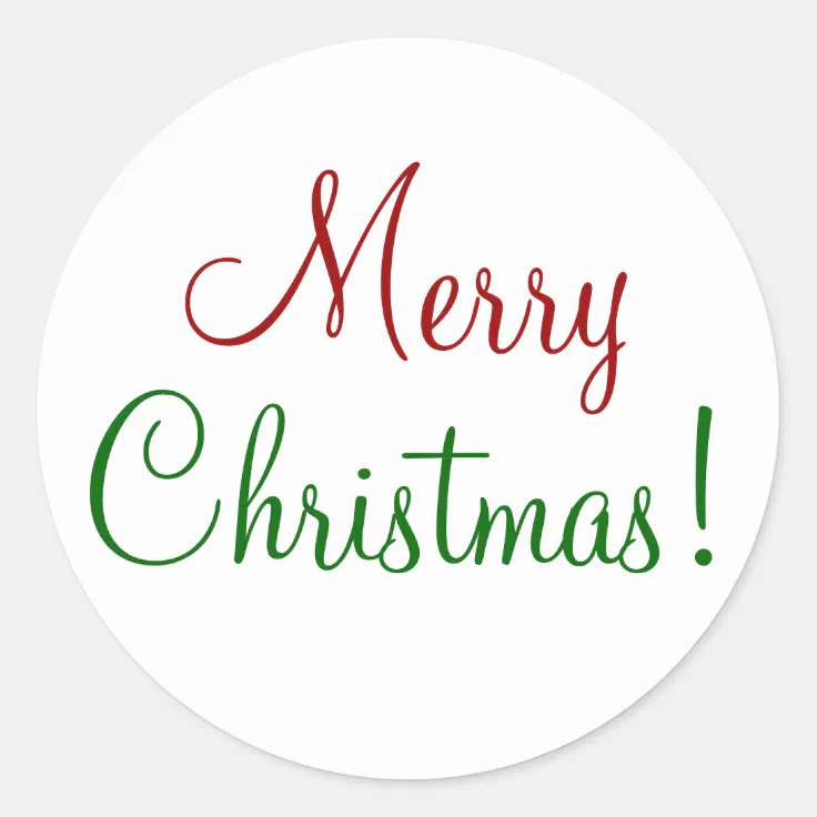 Merry Christmas Classic Round Sticker | Zazzle