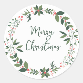 Merry Christmas  Classic Round Sticker