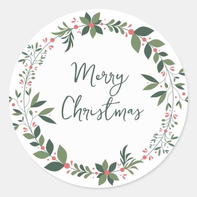 Merry Christmas  Classic Round Sticker (Front)