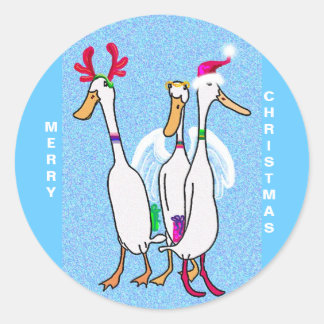 MERRY CHRISTMAS CLASSIC ROUND STICKER