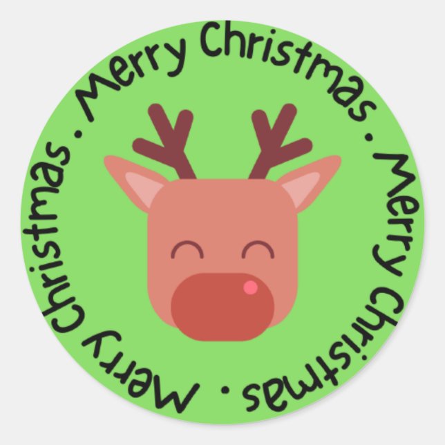 Merry Christmas Classic Round Sticker (Front)