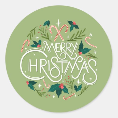 Merry Christmas Classic Round Sticker