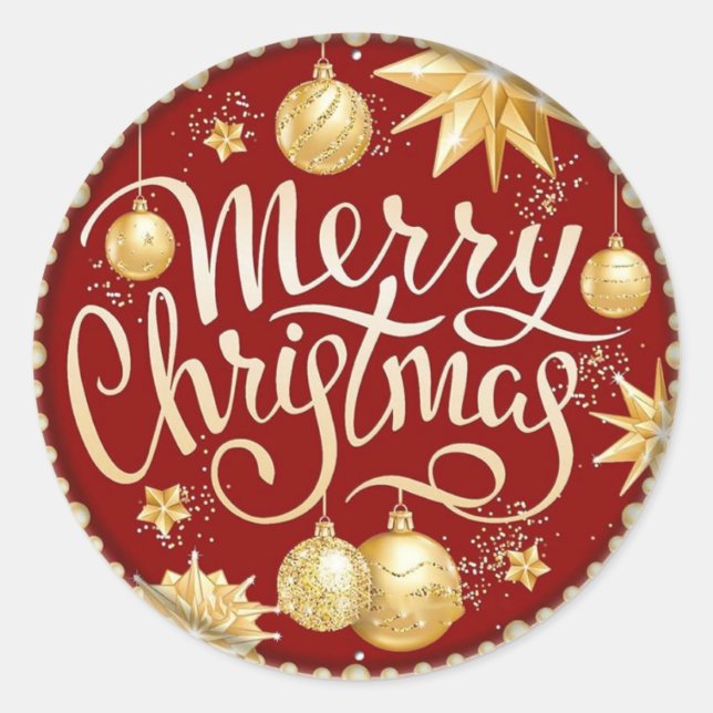 Merry Christmas  Classic Round Sticker (Front)