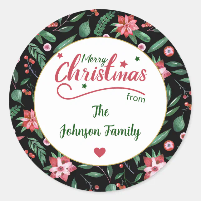 Merry Christmas Classic Round Sticker Zazzle 6283