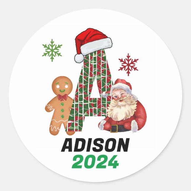 Merry christmas  classic round sticker (Front)