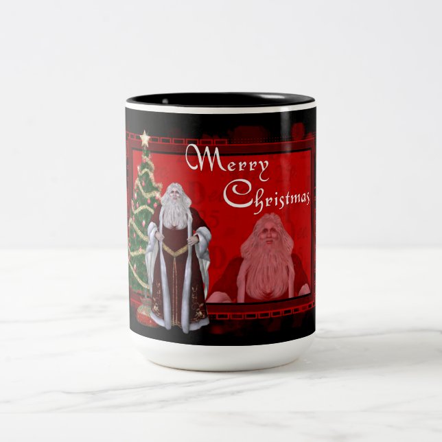 Merry Christmas Classic Santa Designed Coffee Mug (Center)