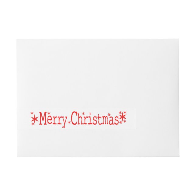 Merry Christmas Classic Wrap Around Address Label (Front)