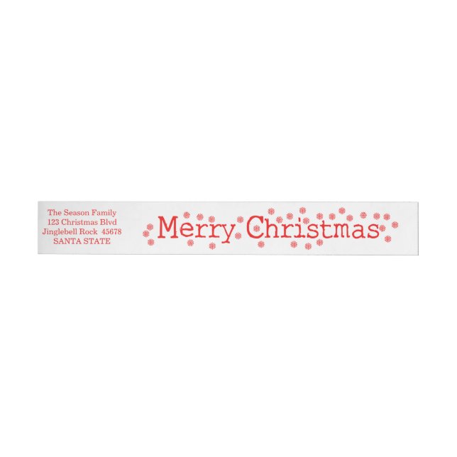 Merry Christmas Classic Wrap Around Address Label (Individual)
