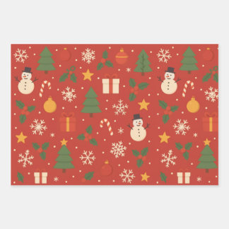 Merry Christmas Classic Wrap Wrapping Paper Sheets