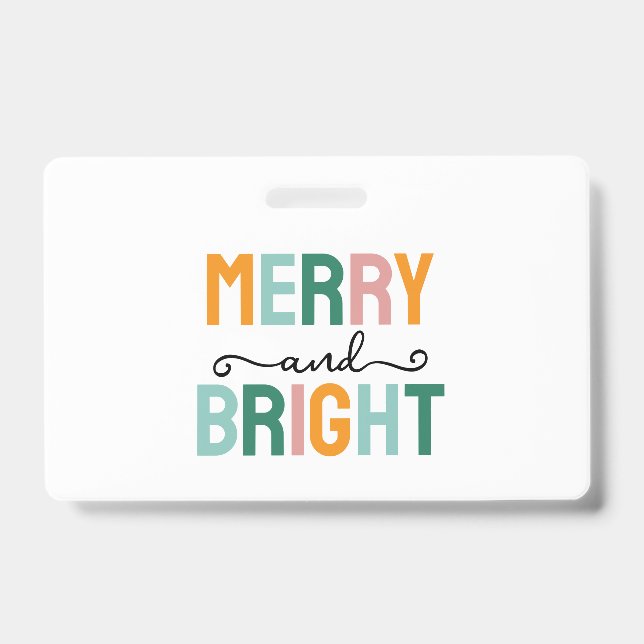 Merry Christmas Classical Unique Minimalist Plain Badge (Front)
