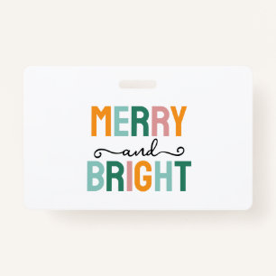 Merry Christmas Classical Unique Minimalist Plain Badge