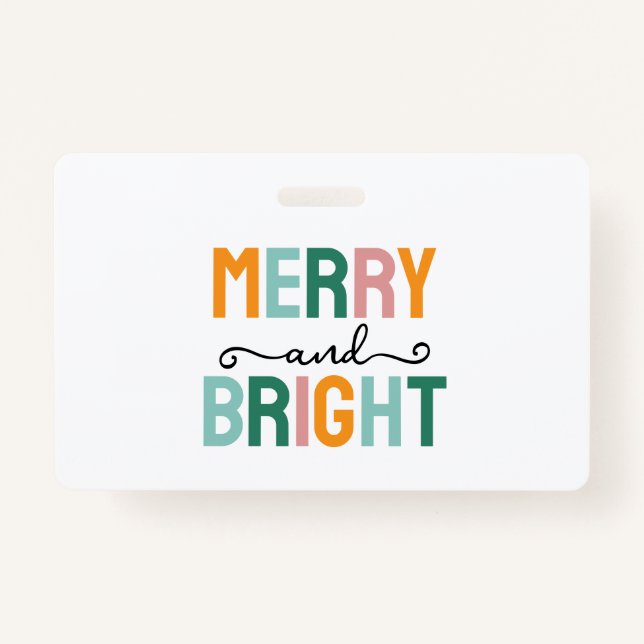 Merry Christmas Classical Unique Minimalist Plain Badge (Front)