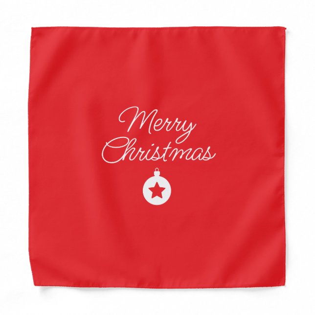 Merry Christmas Classical Unique Minimalist Plain Bandana (Front)