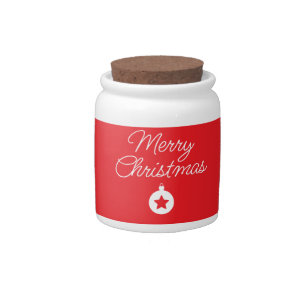 Merry Christmas Classical Unique Minimalist Plain Candy Jar