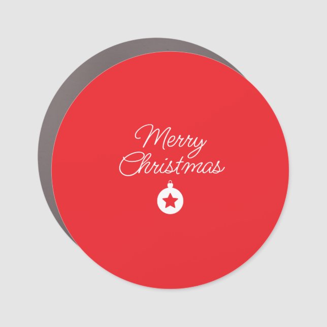Merry Christmas Classical Unique Minimalist Plain Car Magnet (Front)