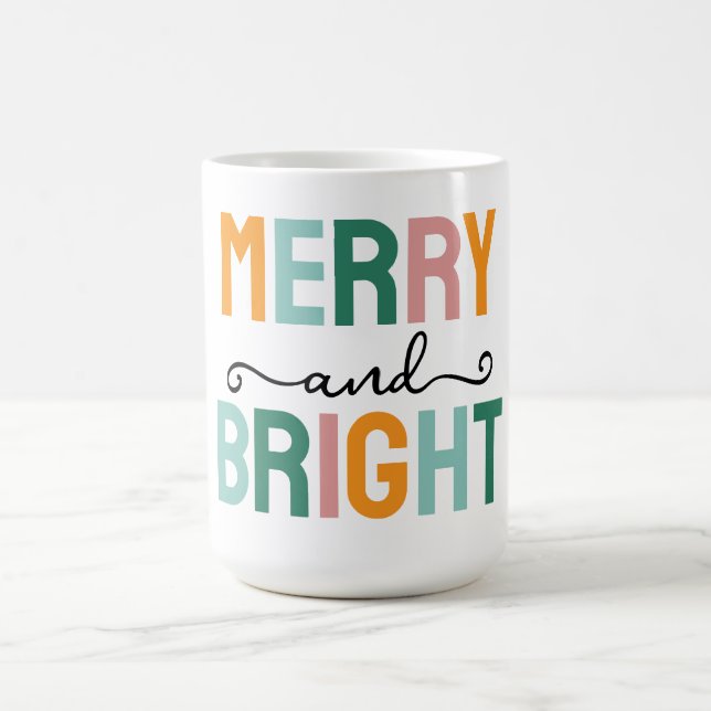 Merry Christmas Classical Unique Minimalist Plain Coffee Mug (Center)