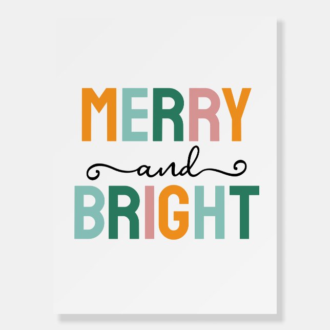 Merry Christmas Classical Unique Minimalist Plain Foam Board (Front)