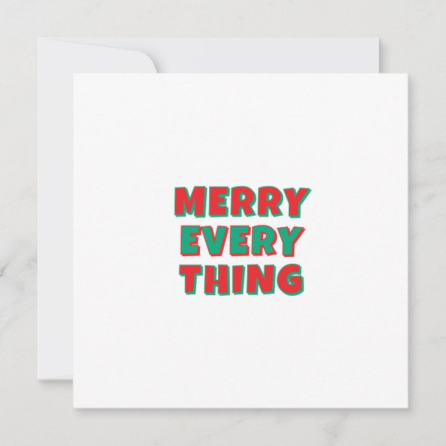 Merry Christmas Classical Unique Minimalist Plain Holiday Card (Front)