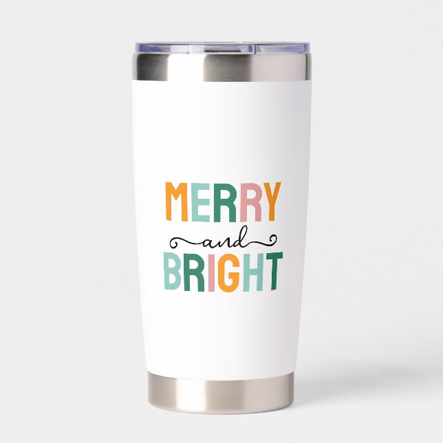 Merry Christmas Classical Unique Minimalist Plain Insulated Tumbler (Front)