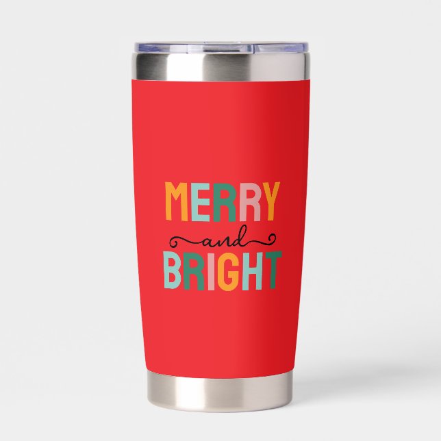 Merry Christmas Classical Unique Minimalist Plain Insulated Tumbler (Front)