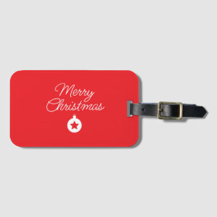 Merry Christmas Classical Unique Minimalist Plain Luggage Tag