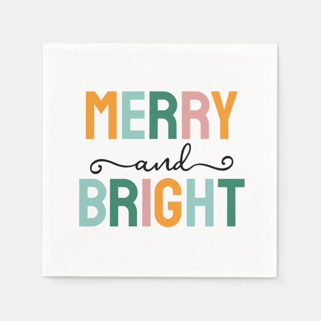 Merry Christmas Classical Unique Minimalist Plain Napkins (Front)