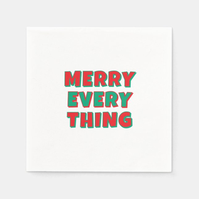 Merry Christmas Classical Unique Minimalist Plain Napkins (Front)