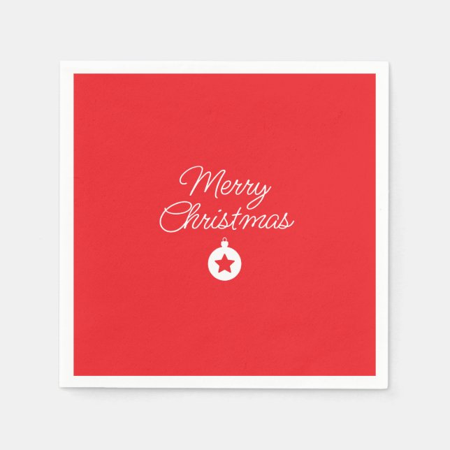 Merry Christmas Classical Unique Minimalist Plain Napkins (Front)