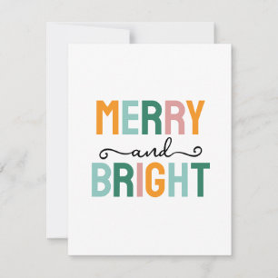Merry Christmas Classical Unique Minimalist Plain Note Card