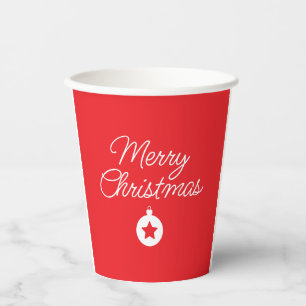 Merry Christmas Classical Unique Minimalist Plain Paper Cups