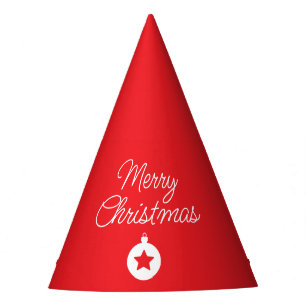 Merry Christmas Classical Unique Minimalist Plain Party Hat