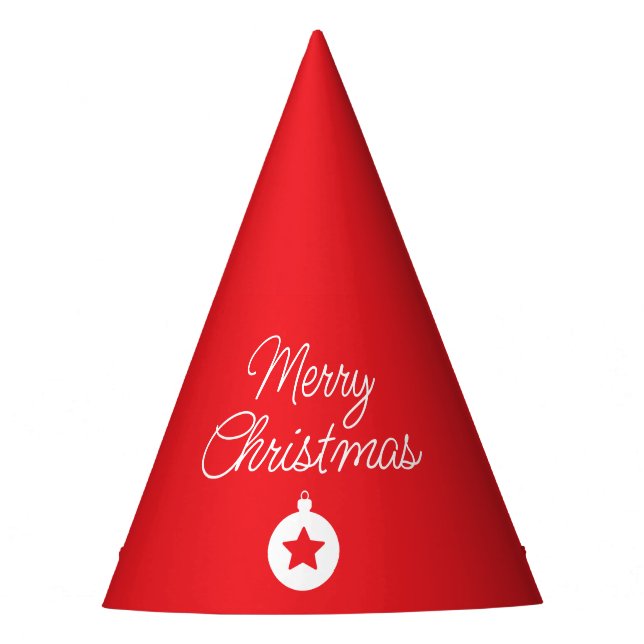 Merry Christmas Classical Unique Minimalist Plain Party Hat (Front)