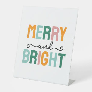 Merry Christmas Classical Unique Minimalist Plain Pedestal Sign