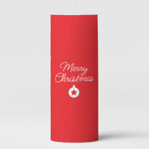 Merry Christmas Classical Unique Minimalist Plain Pillar Candle