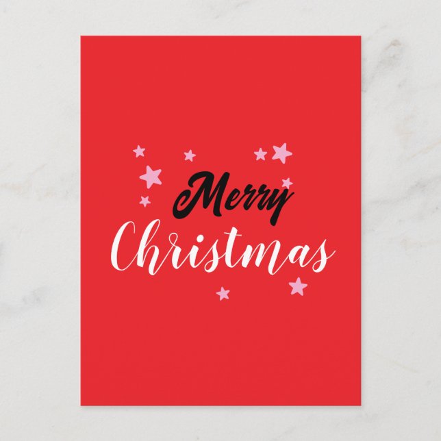 Merry Christmas Classical Unique Minimalist Plain Postcard (Front)