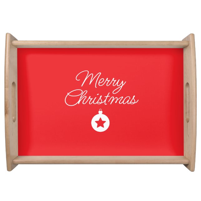 Merry Christmas Classical Unique Minimalist Plain Serving Tray (Front)