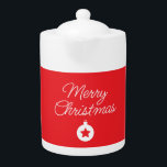 Merry Christmas Classical Unique Minimalist Plain Teapot<br><div class="desc">Specific,  plain,  eyecatching template at affordable price. Choose from variety of different card designs,  types and fonts.</div>