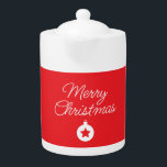 Merry Christmas Classical Unique Minimalist Plain Teapot<br><div class="desc">Specific,  plain,  eyecatching template at affordable price. Choose from variety of different card designs,  types and fonts.</div>