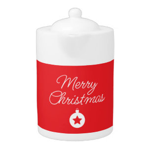 Merry Christmas Classical Unique Minimalist Plain Teapot
