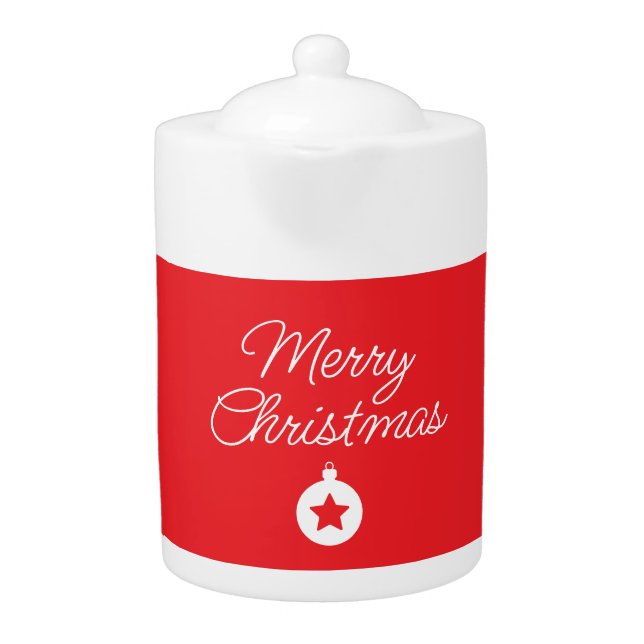 Merry Christmas Classical Unique Minimalist Plain Teapot (Front)